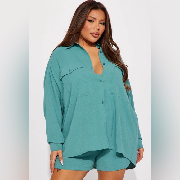 Fashion Nova Take Me Uptown Short Set In Green-Size 1X NWT💚 - Picture 5 of 8